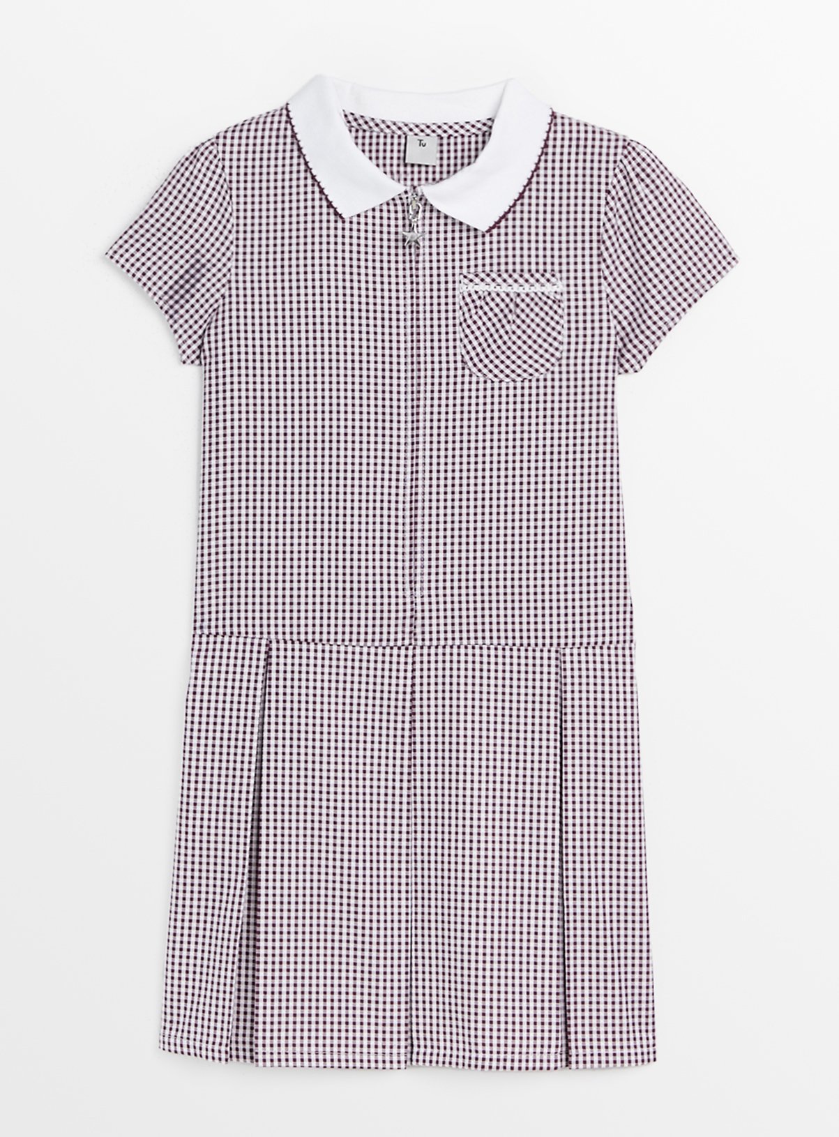 2 Pack Sporty Dark Red Pleated Gingham Dress 3 years - Image 1 thumbnail